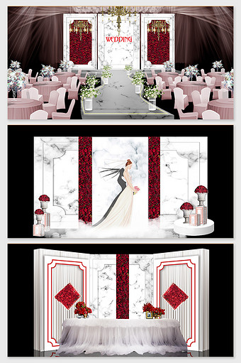 现代简约玫瑰主题婚礼效果图图片