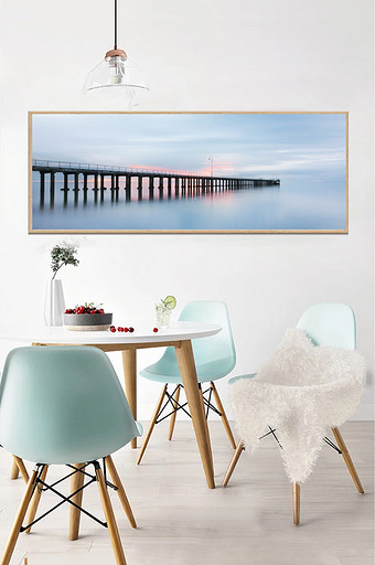 现代简约海桥意境风景装饰画图片