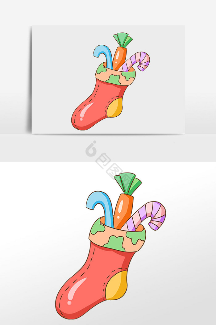 圣诞节袜子插画图片