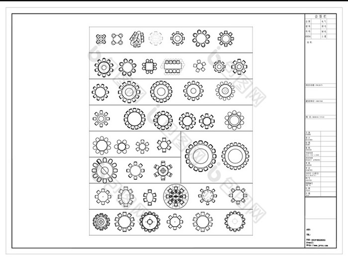 圆形餐桌cad模型图纸-包图网