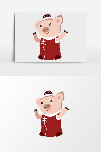 卡通漫画猪形象插画元素图片