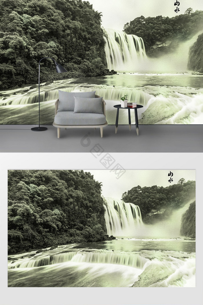 新中式高清山水风景抽象中式风情图片