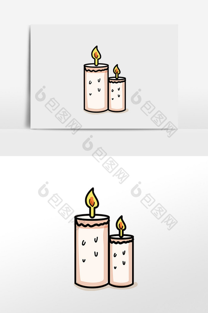 小清新手绘可蜡烛万圣节插画元素