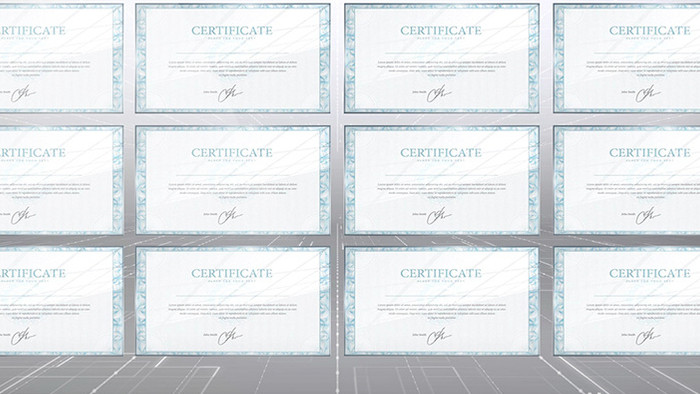 文件证书奖牌展示AE模板