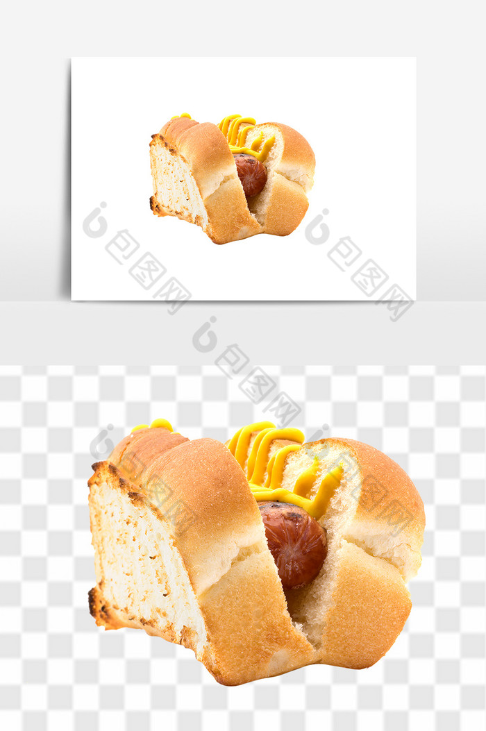 新鲜面包夹肠面包图片图片