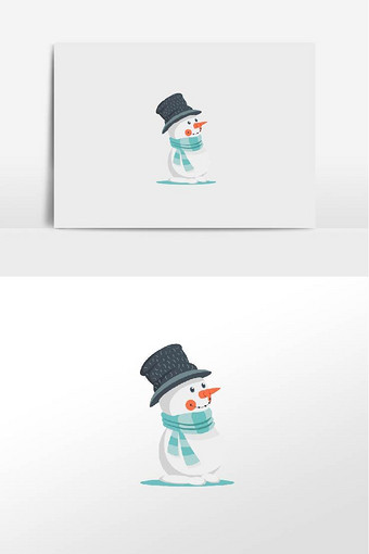 雪人手绘卡通圣诞元素图片