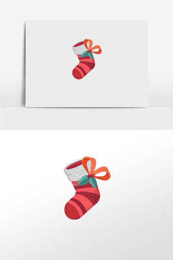 袜子手绘卡通圣诞元素图片