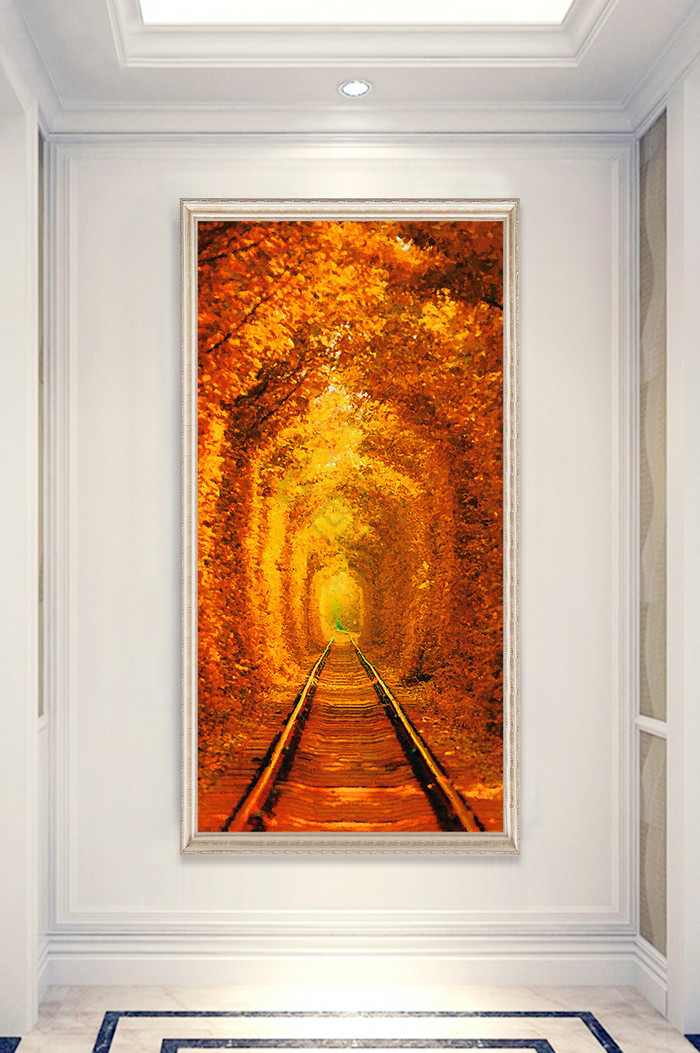 现代简约抽象爱情隧道油画晶瓷玄关装饰画图片