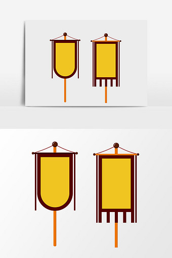 古代战旗元素设计图片下载