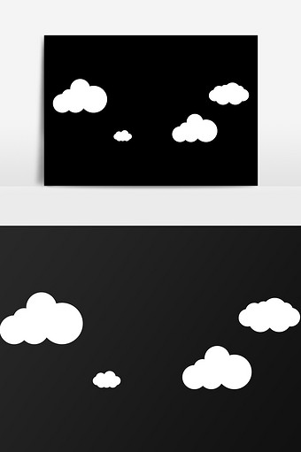 手绘空中云朵插画元素图片