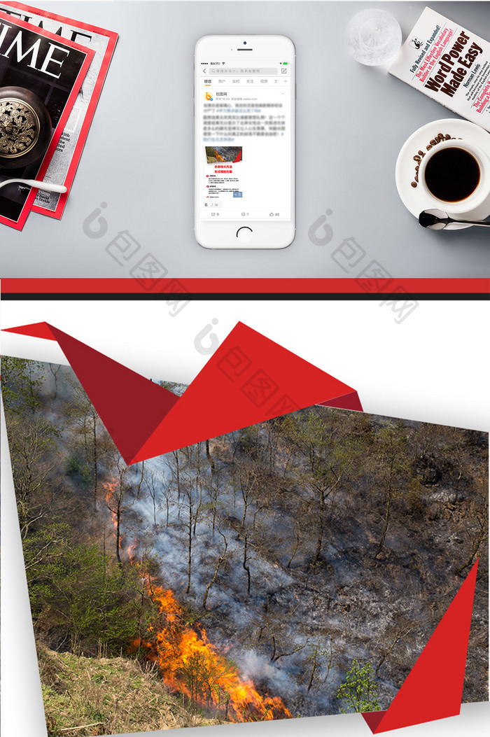 红色简约森林火灾预防方案宣传信息长图
