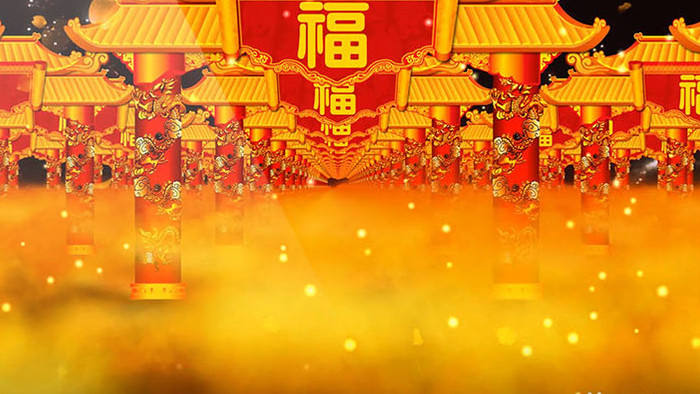 新年福字门背景视频