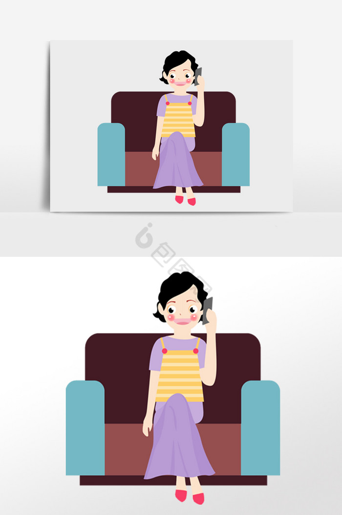 手机打电话卡通图片-手机打电话卡通素材免费下载-包图网