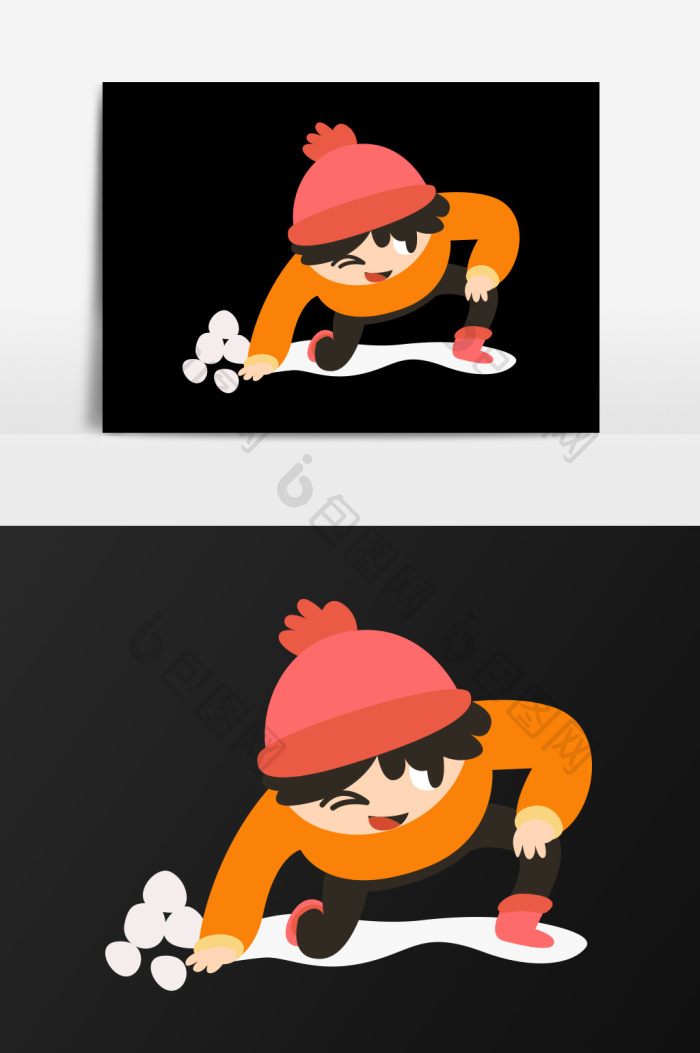 顽皮小孩插画图片-包图网