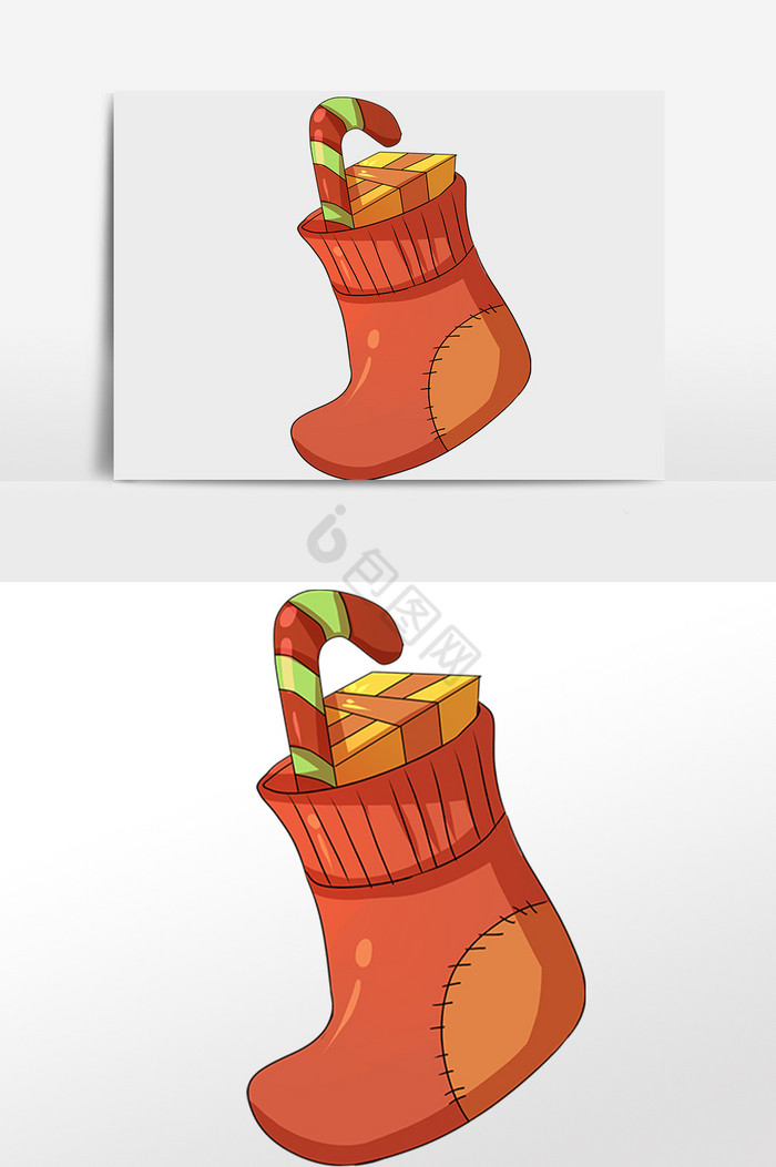 圣诞节靴袜插画图片