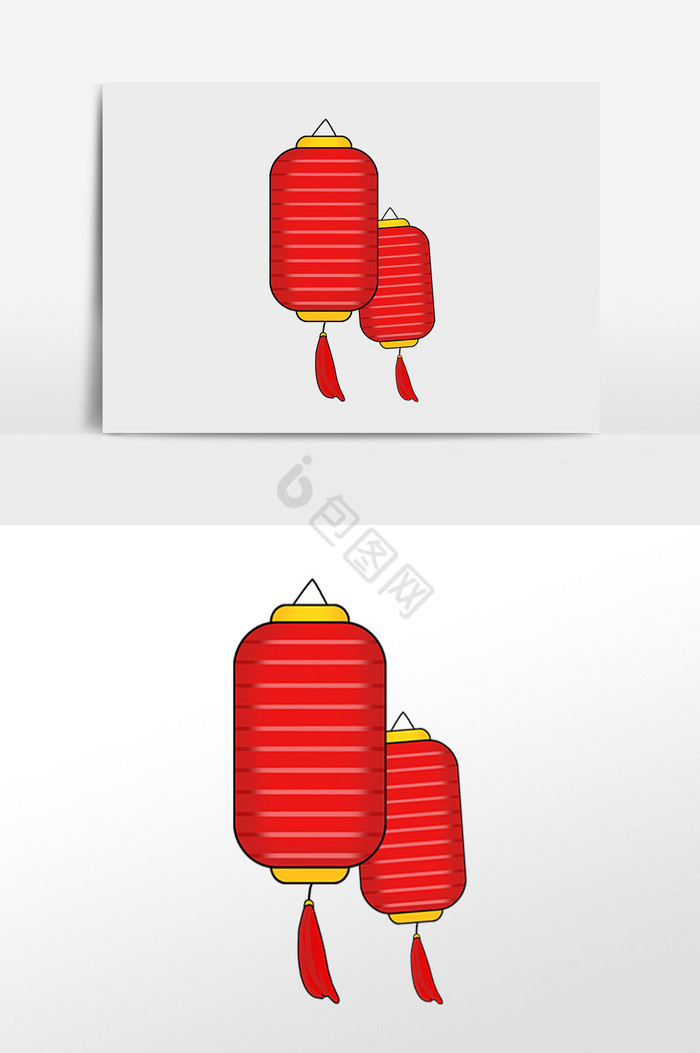 庆祝年会装饰灯笼插画图片