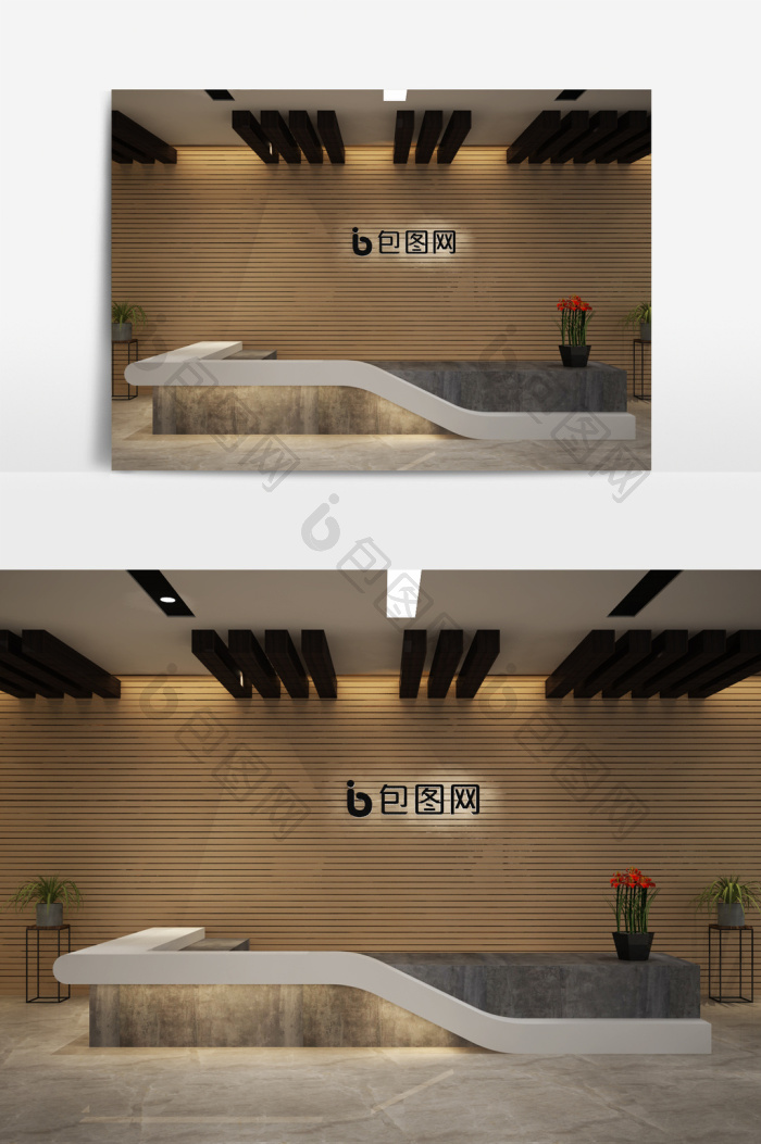 【个性时尚前台家具模型】图片下载-包图网