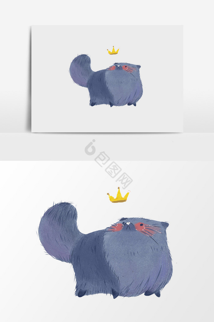 大蓝猫插画图片