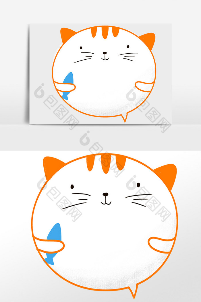 插画元素边框猫咪动物图片