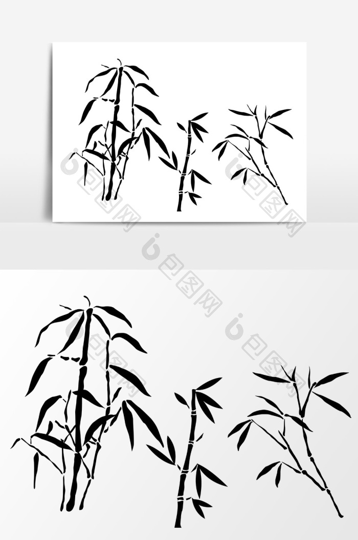水墨竹子毛竹png下载-包图网