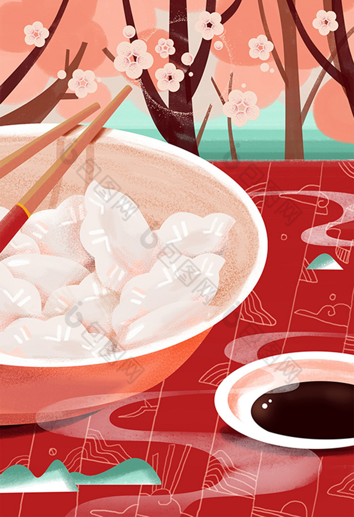 中国传统文化吃饺子冬天二十四节气立冬冬至