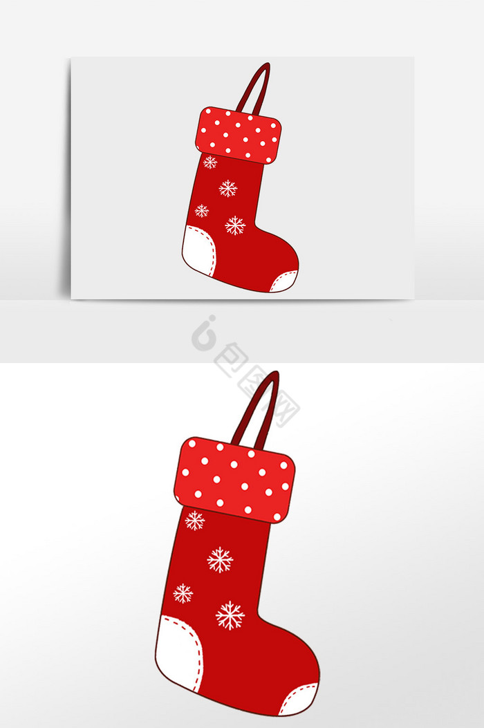 圣诞节红袜靴插画图片