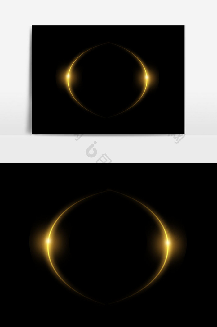 黄色圆形星光设计元素