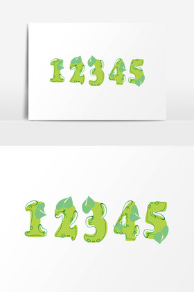 绿叶数字12345字体