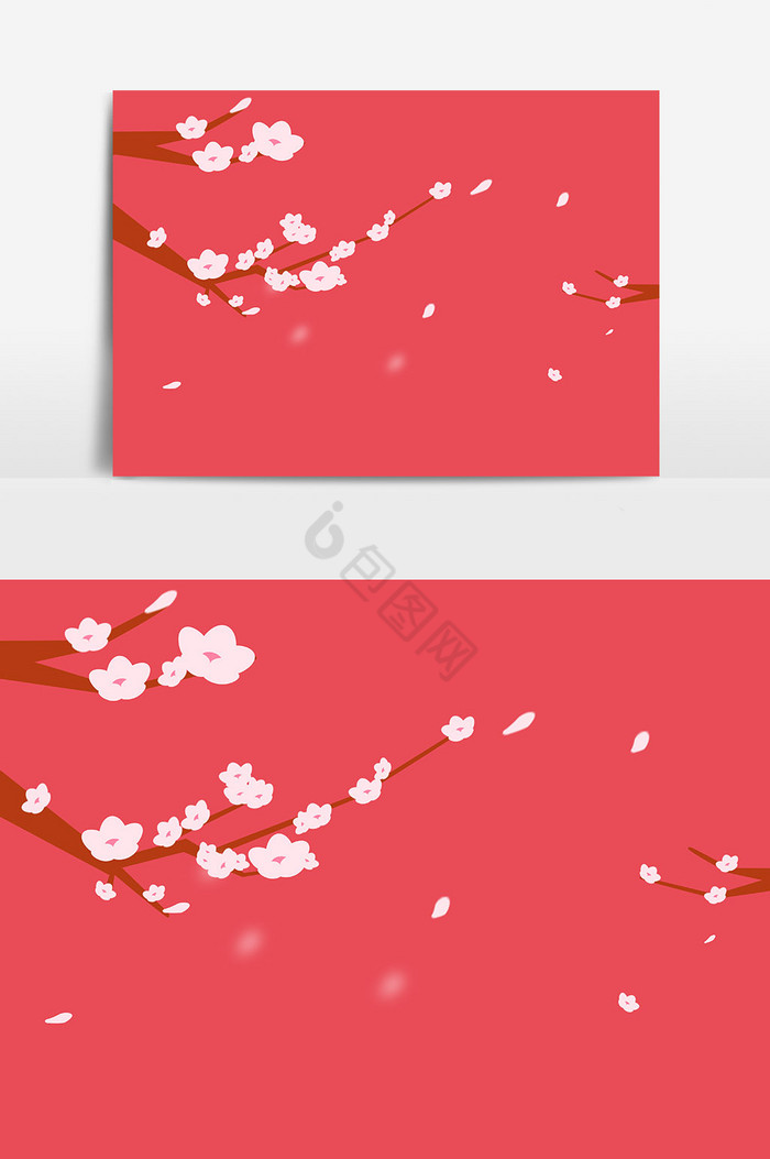 浪漫飞舞的梅花花瓣图片
