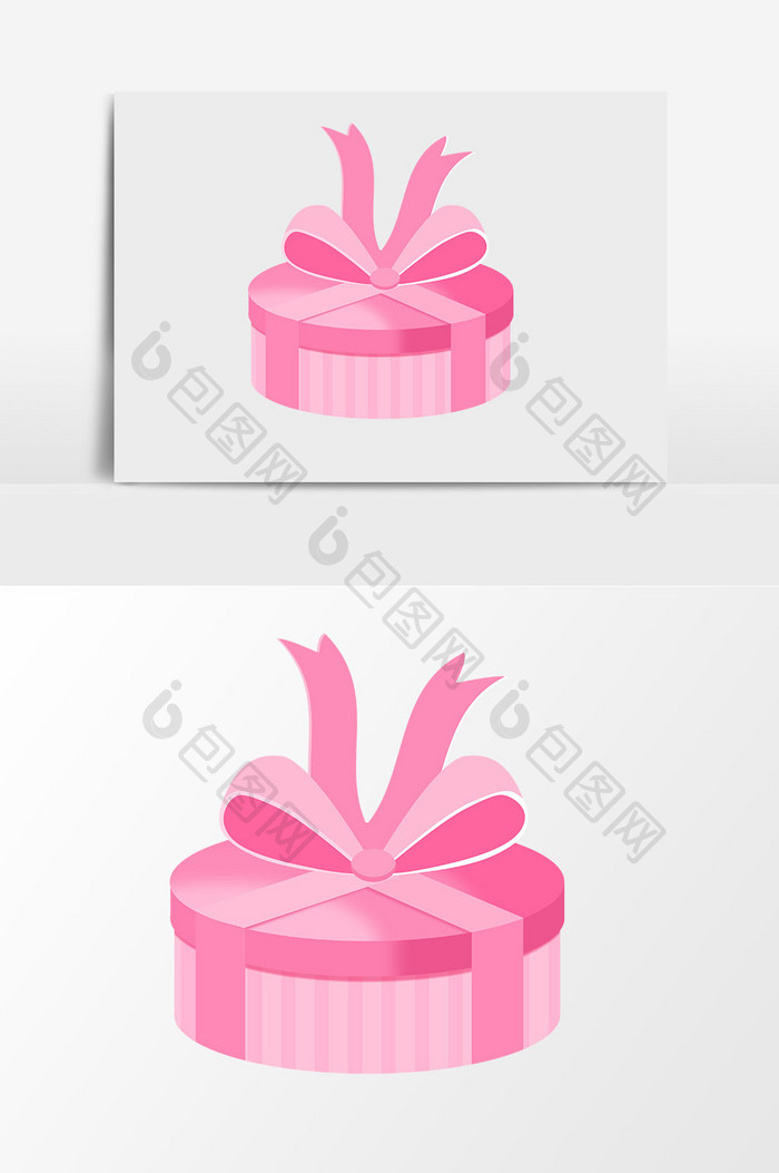 手绘粉红色的卡通  礼物盒