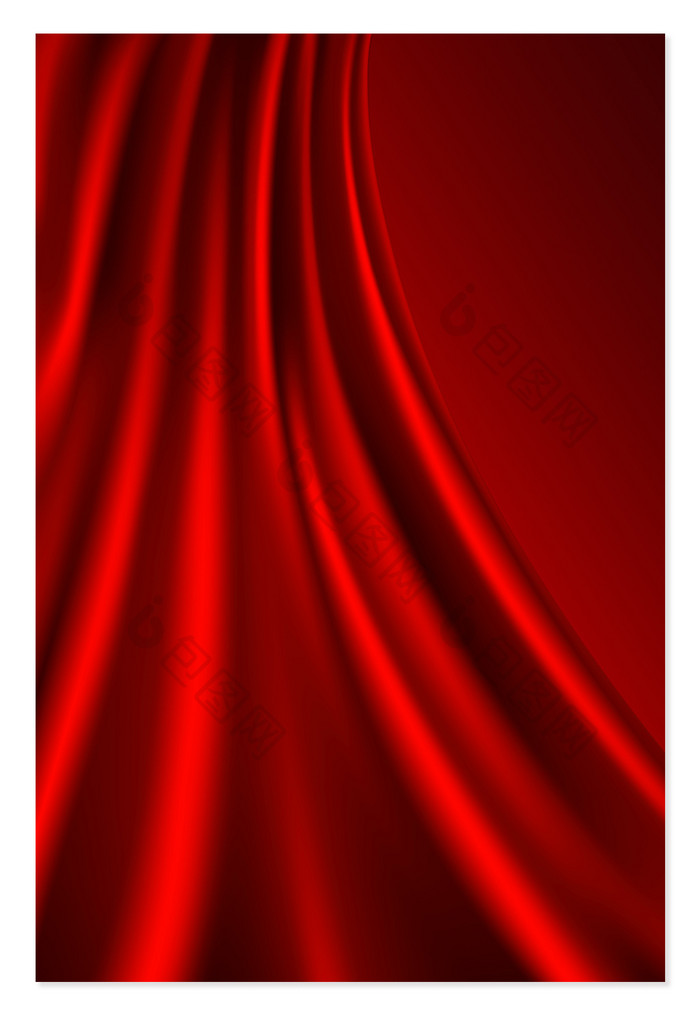 时尚大气红色质感丝绸年会海报背景图