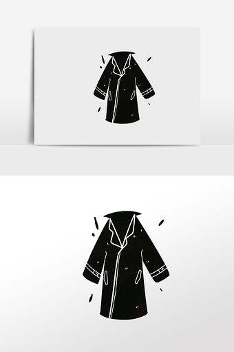 黑色大衣时尚大衣水彩手绘大衣图片
