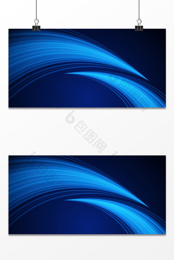 时尚大气蓝色科技光线商务海报背景图图片