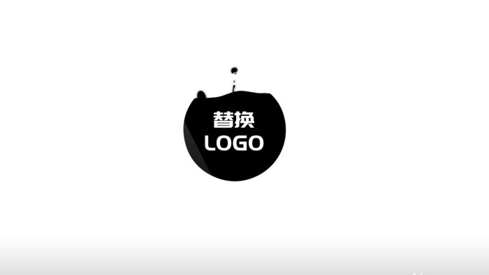 俏皮2D水滴流体logo片头动画AE模板