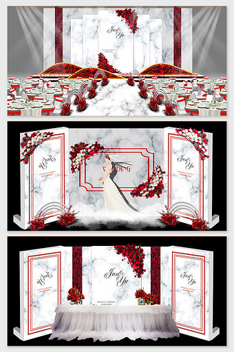 北欧玫瑰大理石主题婚礼效果图图片