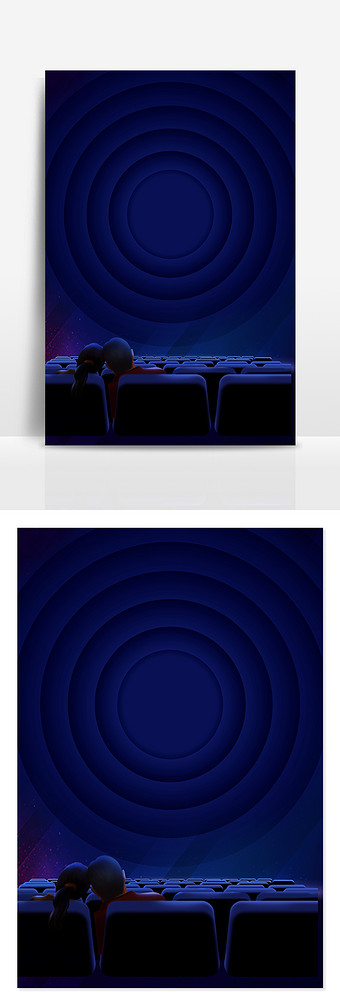 卡通看电影设计背景