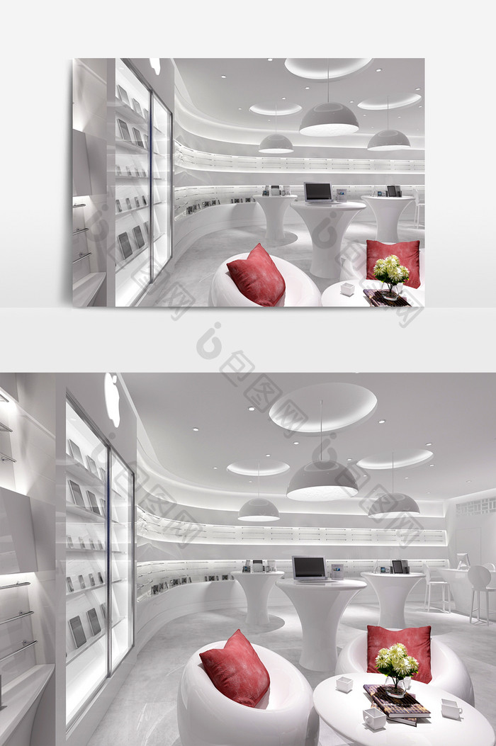 现代风智能设备商场店铺体验店3D模型