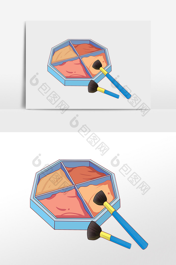 手绘女性化妆品眼影插画元素