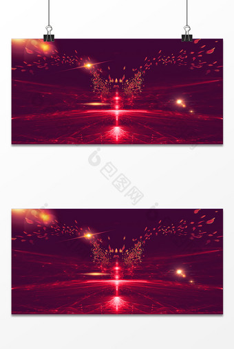红色梦幻星光背景设计图片