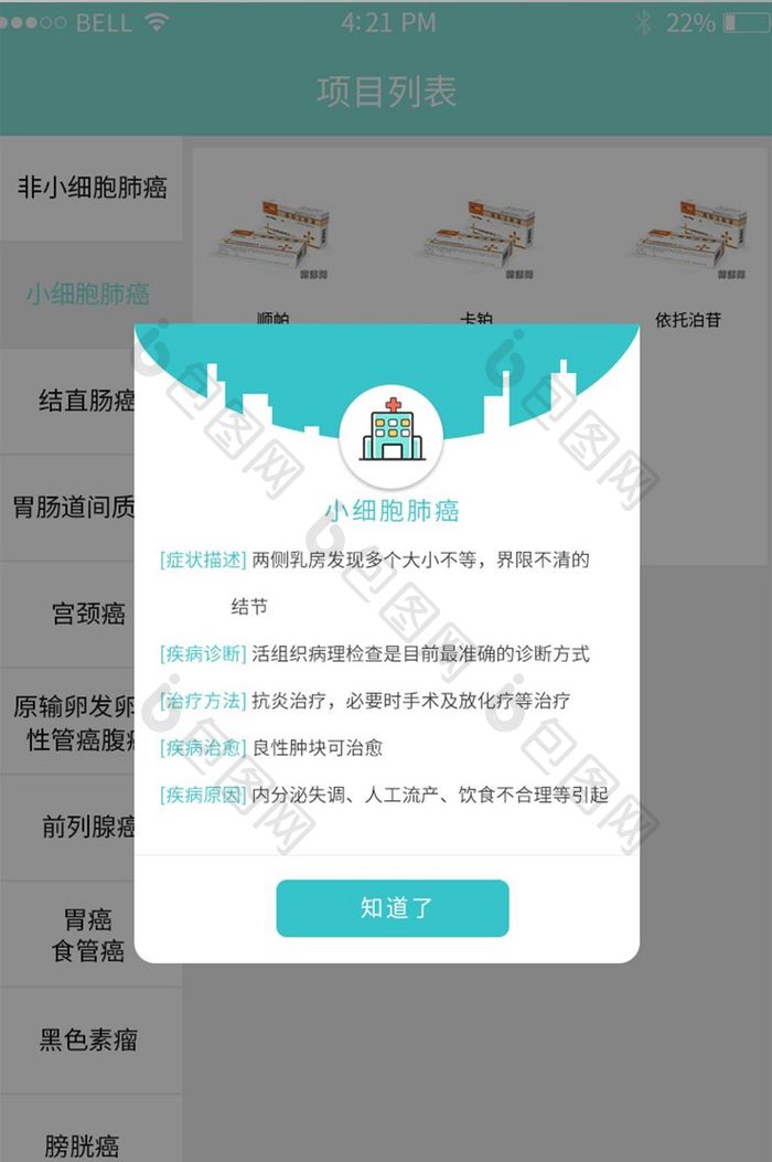 APP医疗项目弹窗说明