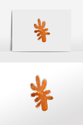 手绘水彩珊瑚橘色珊瑚海底植物