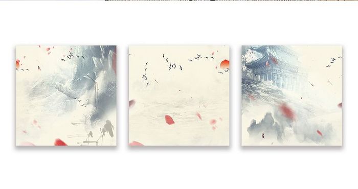 中式中国风水墨意境山水风光装饰画