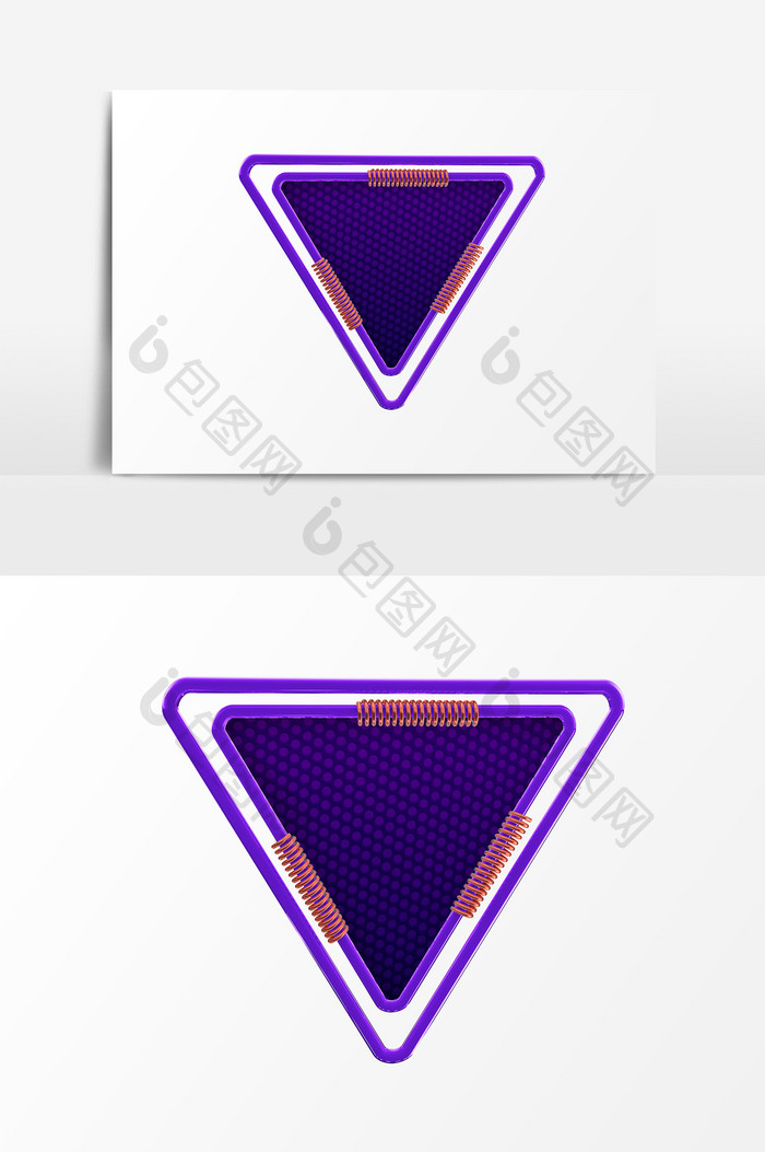 紫色三角几何图案PSD元素