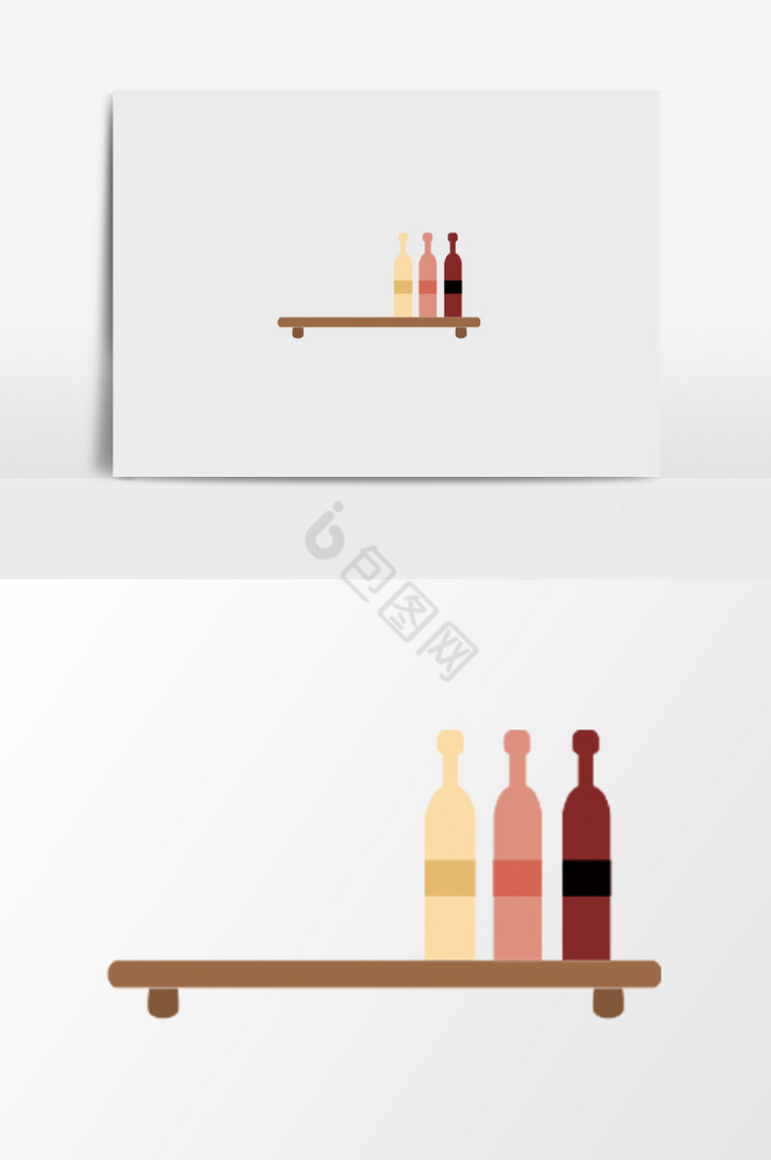 三个酒瓶插画图片