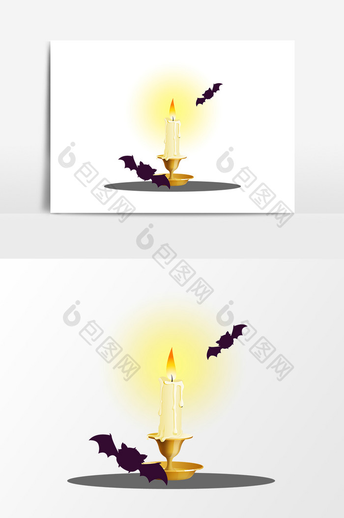 万圣节蜡烛设计元素