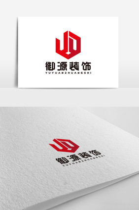 红色立体感装饰装潢logo标志