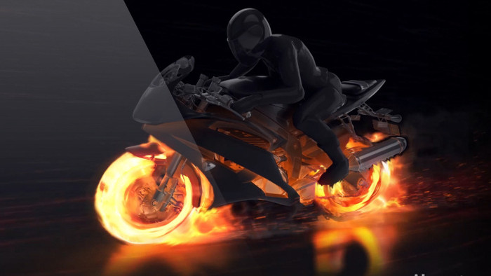 疾驰的火焰摩托车logo片头动画AE模板