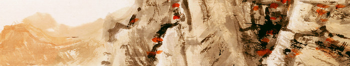 抽象新中式山水国画水墨背景墙风情山河
