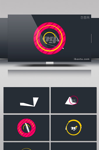 极简设计图形logo开场MG动画AE模板图片