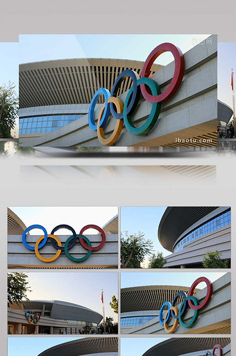 4K超高清奥运五环+体育馆空景镜头图片